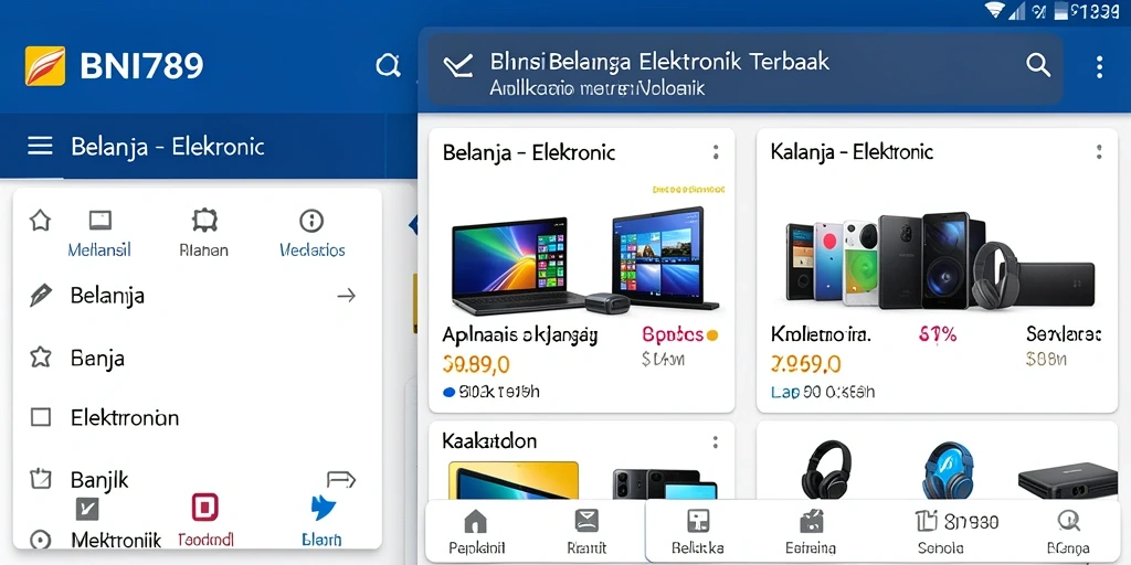 Tampilan antarmuka BNI789 yang menarik dan fungsional untuk belanja elektronik.