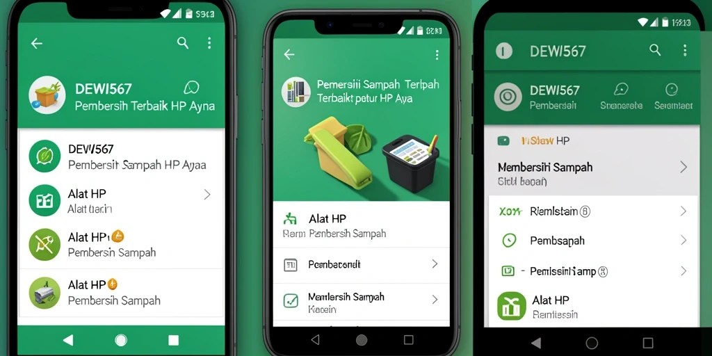 Antarmuka aplikasi DEWI567 yang sederhana dan mudah digunakan untuk Pembersih Sampah.