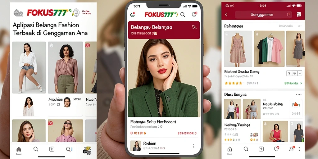 Tampilan antarmuka FOKUS777 yang modern dan menarik untuk belanja fashion.