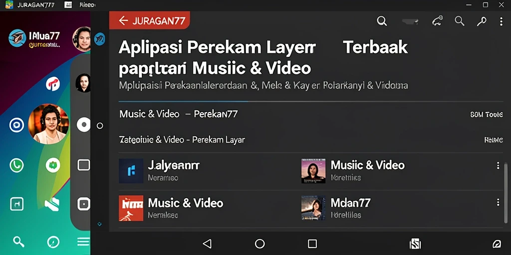 Tampilan antarmuka JURAGAN77 untuk perekaman layar yang intuitif.