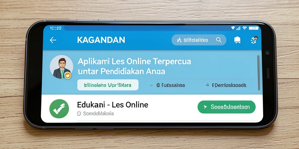 Antarmuka aplikasi Les Online KAGANDAN yang user-friendly dan informatif.