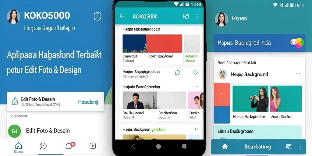 Tampilan antarmuka KOKO5000 saat menghapus background foto.
