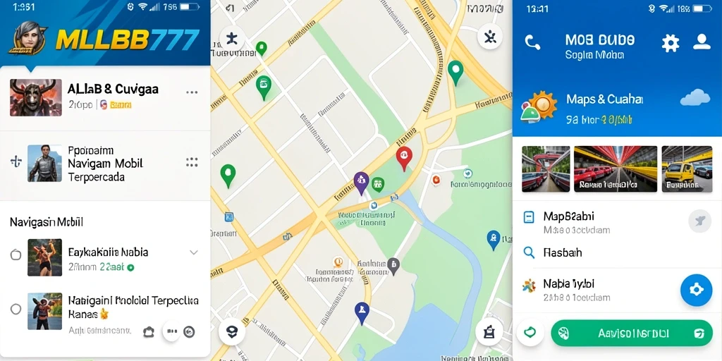 Screenshot antarmuka MLBB777 menampilkan fitur Navigasi Mobil yang interaktif.